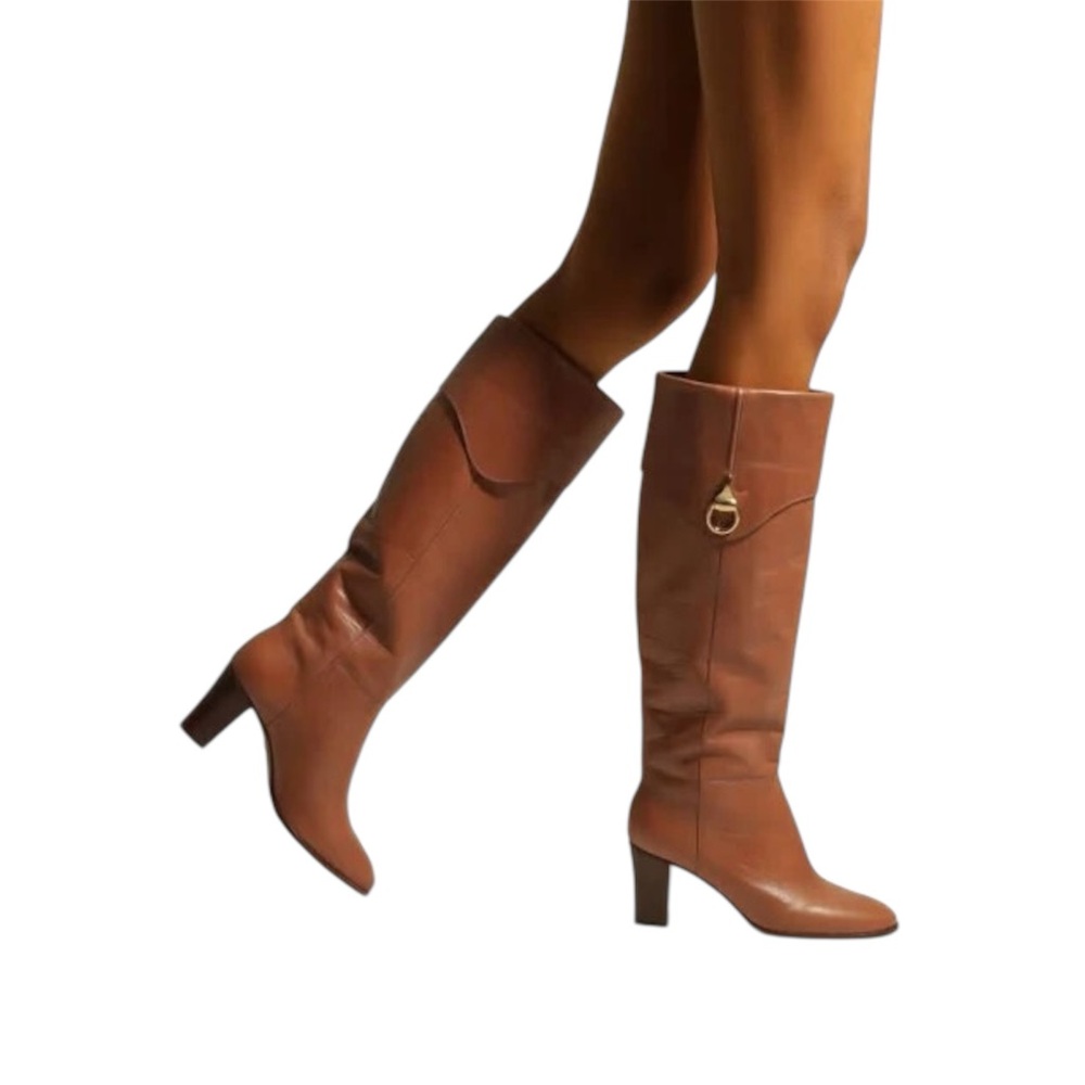 Arezzo Women's Vivian Mid Block Heel Boots - Caramel - Picture 4 of 8